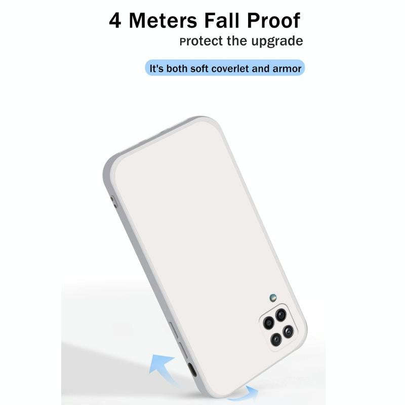 For Samsung Galaxy A12 5G Solid Color Imitation Liquid Silicone Straight Edge Dropproof Full Cove...