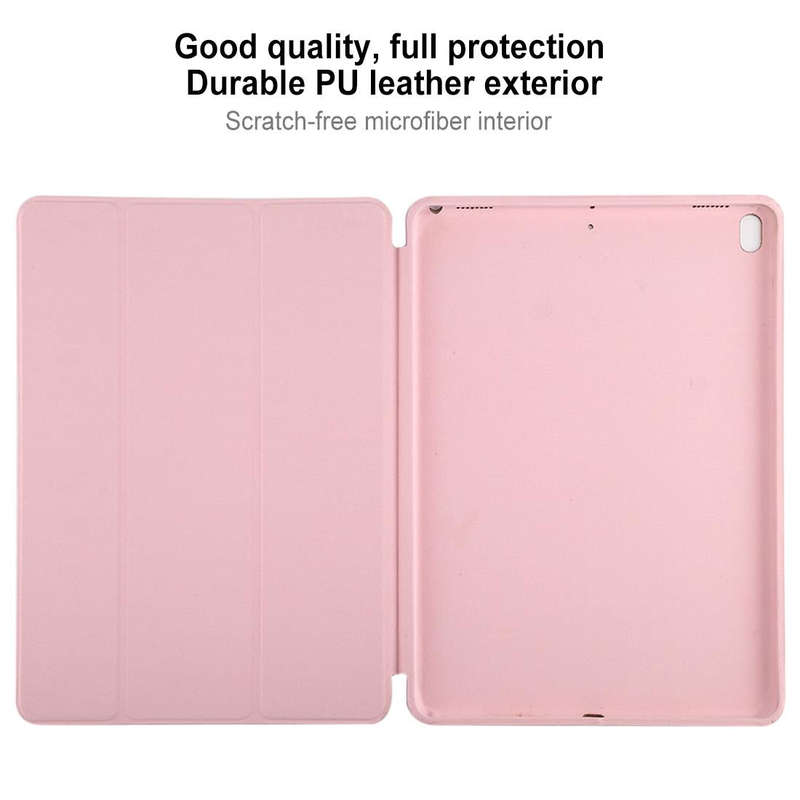 For iPad Air 3 10.5 inch Horizontal Flip Smart Leather Case with Three-folding Holder(Pink)