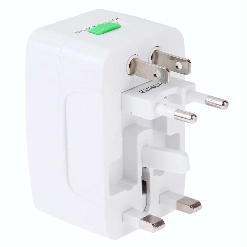 110-250V Multi-function Travel Universal Converter with Dual USB Interfaces, EU / UK / US / AU Pl...