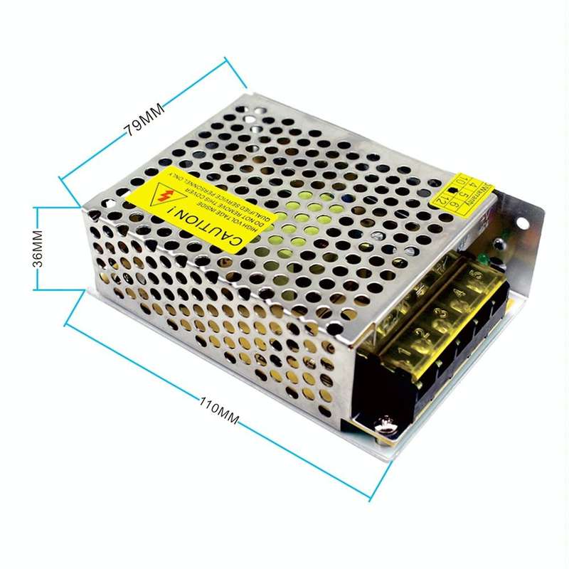 S-60-24 DC24V 2.5A 60W LED Regulated Switching Power Supply, Size: 110 x 79 x 36mm