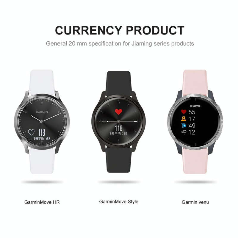 For Garmin Vivoactive 3 / Vivomove HR Solid Color Reverse Buckle Silicone Watch Band, Size: Large...