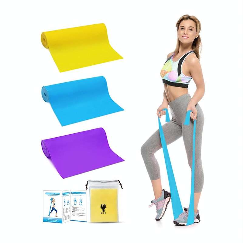 3 In 1 TPE Yoga Stretch Sheet Fitness Elastic Band Resistance Band Strength Training Stretch Band...
