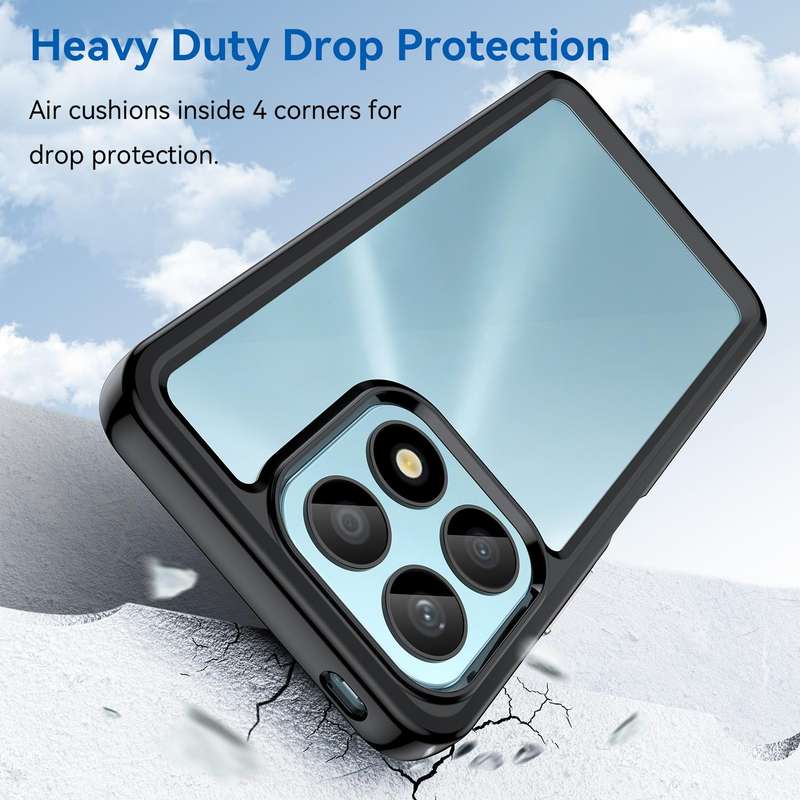 For Honor X8a Colorful Series Acrylic + TPU Phone Case(Black)