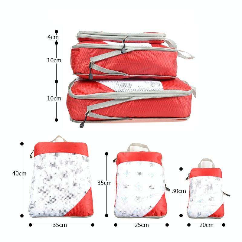 3 PCS/Set Travel Waterproof Compression Clothes Storage Bag(Blue Without Net)