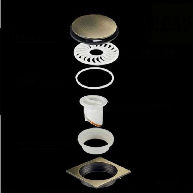 Kitchen Toilet Sewer Deodorant Anti-flooding Anti-odor Invisible Floor Drain(Brushed Silver)