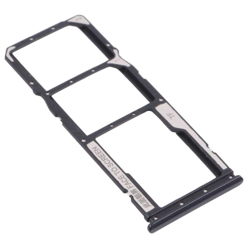 SIM Card Tray + SIM Card Tray + Micro SD Card Tray for Xiaomi Poco M3 M2010J19CG M2010J19CI (Black)