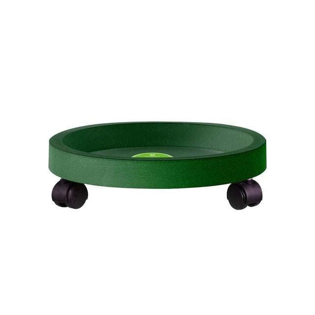 Universal Round Wheels Pot Tray Easy Moving Plant Pot Tray Garden Plate Plastic Stand(Green)