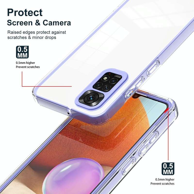 For Xiaomi Redmi Note 11 2022 3 in 1 Clear TPU Color PC Frame Phone Case(Purple)