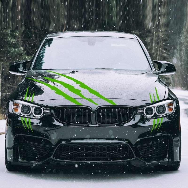 D-865 Claw Scratches Pattern Car Modified Decorative Sticker(Green)