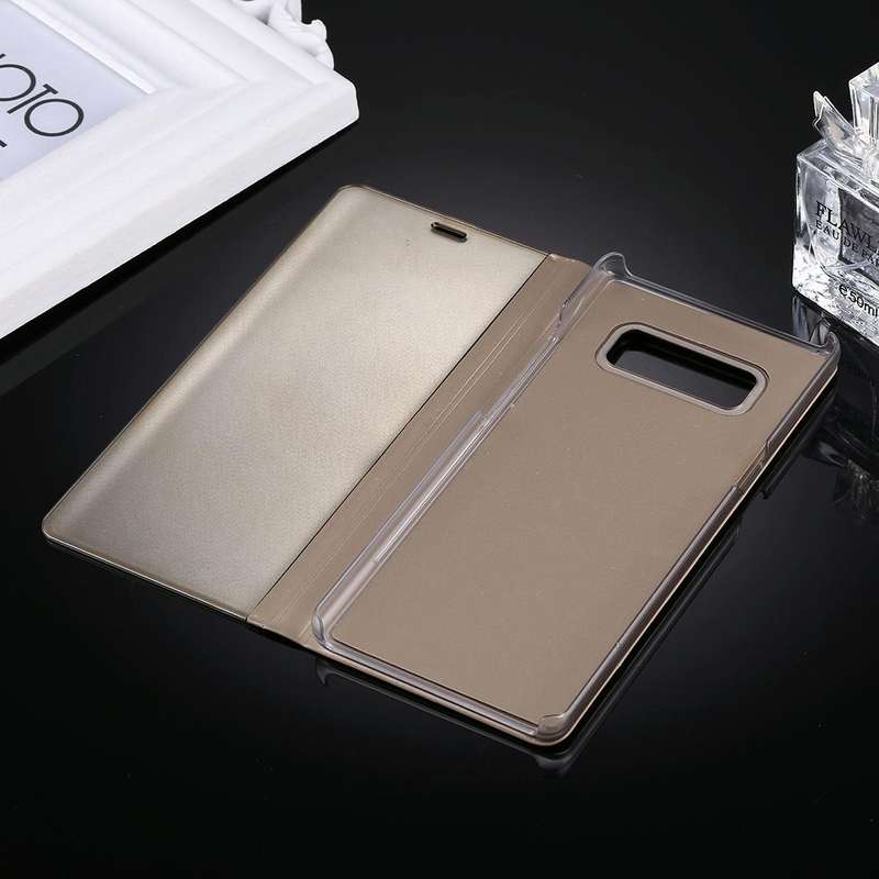 For Galaxy Note 8 Electroplating Mirror Horizontal Flip Leather Case with Sleep / Wake-up & Holde...