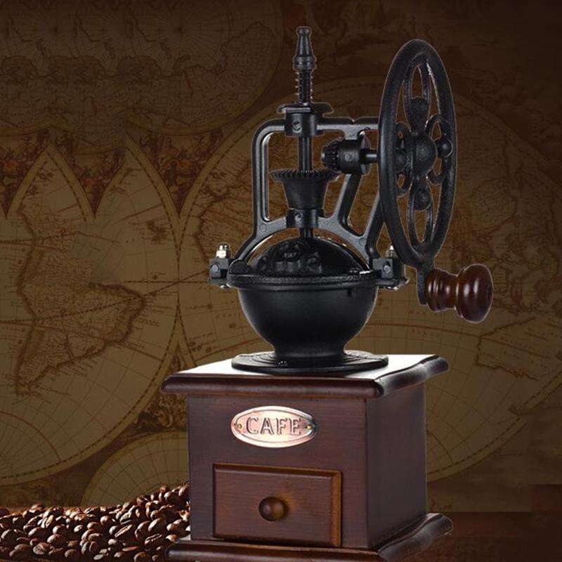 Manual Coffee Grinder Antique Cast Iron Hand Crank Coffee Machine
