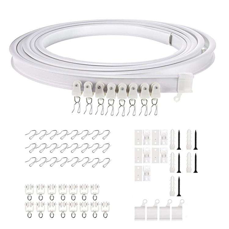 Model Steel Track Set Flexible Silent Slide Track Track with Hooks, Size: 3m