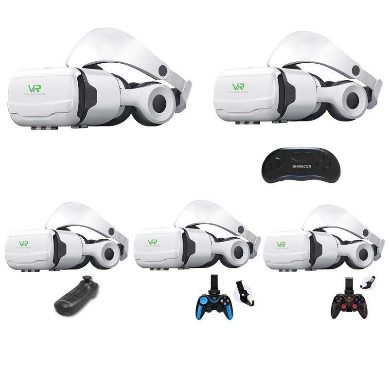 VR SHINECON G02EF+S6 Bluetooth Handle Mobile Phone 3D Virtual Reality VR Game Helmet Glasses With...