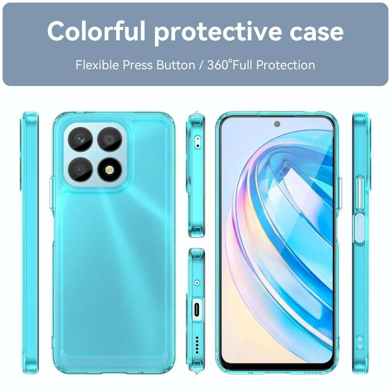 For Honor X8a Candy Series TPU Phone Case(Transparent Blue)