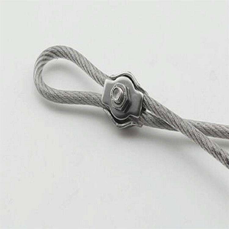 5 PCS 304 Stainless Steel Plate Single Clip Double Clamp Wire Rope Clamp, Specification:M3, Style...