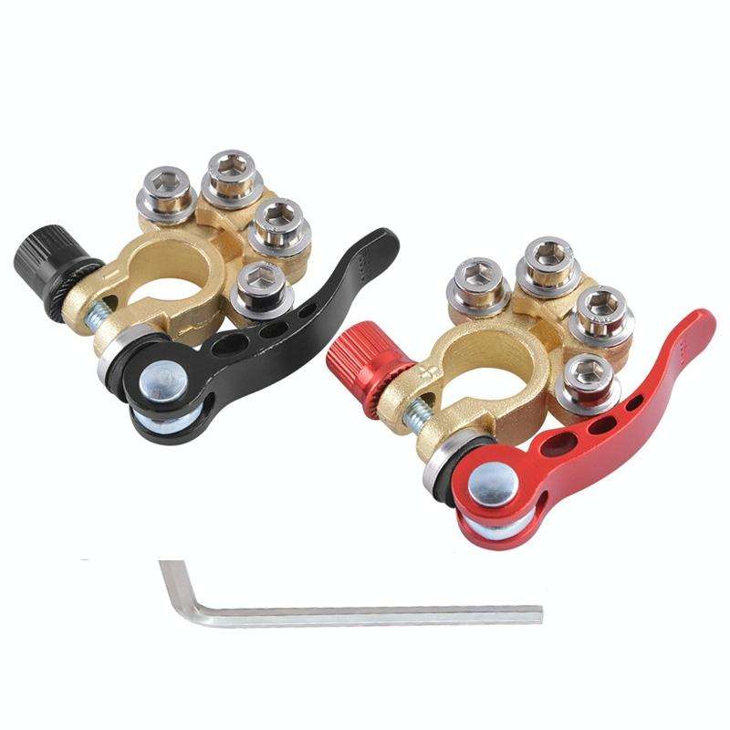 1 Pair Car Battery Terminals Quick Disconnect Cables Connectors, with L Wrench + 40A Terminal + I...