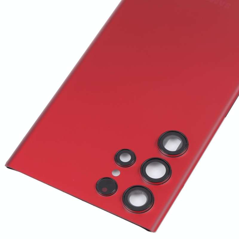 For Samsung Galaxy S22 Ultra 5G SM-S908B Battery Back Cover with Camera Lens Cover (Red)