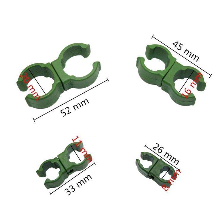 50 PCS Rotary Buckle Gardening Plastic Bracket Support Universal Tube Clamp Plastic Buckle, Size:...