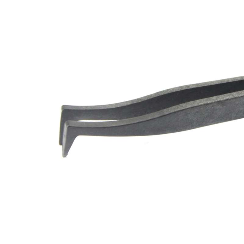 JF-S16 Anti-static Carbon Fiber Curved Tip Tweezers(Black)