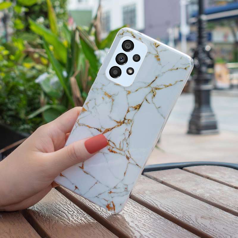 For Samsung Galaxy A33 5G IMD Marble Pattern TPU Phone Case(White)