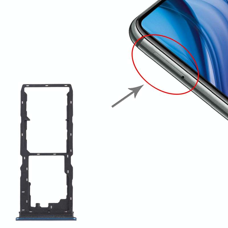 For vivo Y30 (China) / Y20s V2034A SIM Card Tray + SIM Card Tray + Micro SD Card Tray (Blue)
