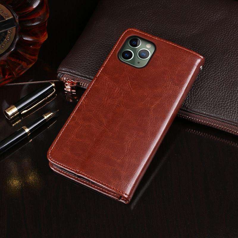 For iPhone 11 Pro Max idewei Crazy Horse Texture Horizontal Flip Leather Case with Holder & Card ...