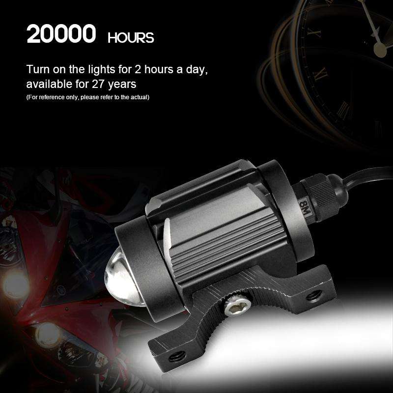 2 PCS L29 12V / 15W / 6000K / 2000LM Motorcycle / Car IP65 Waterproof External LED Small Steel Ca...