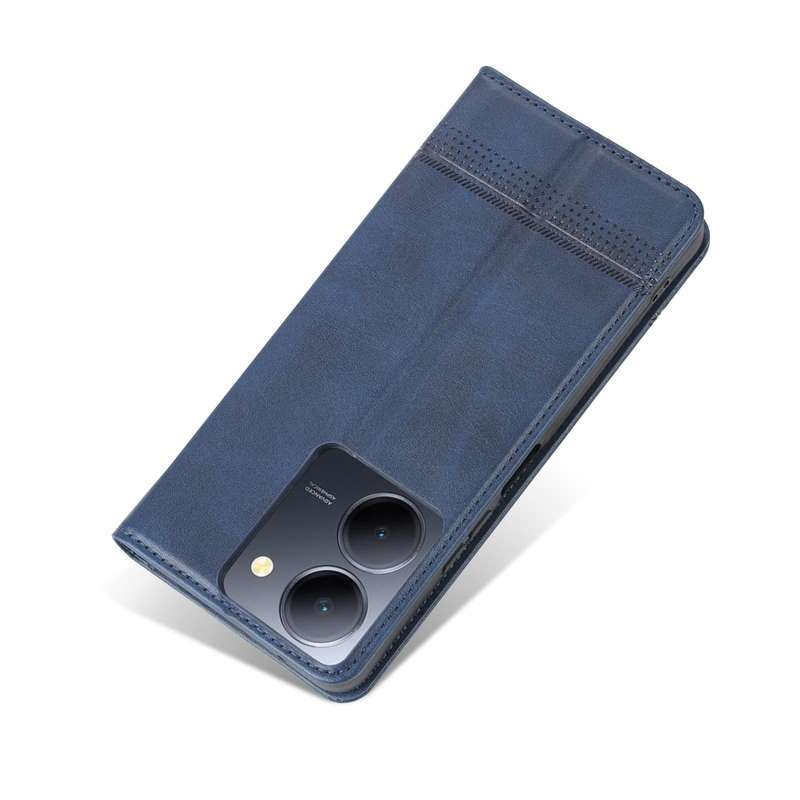 For vivo Y36 Global AZNS Magnetic Calf Texture Leather Phone Case(Dark Blu)