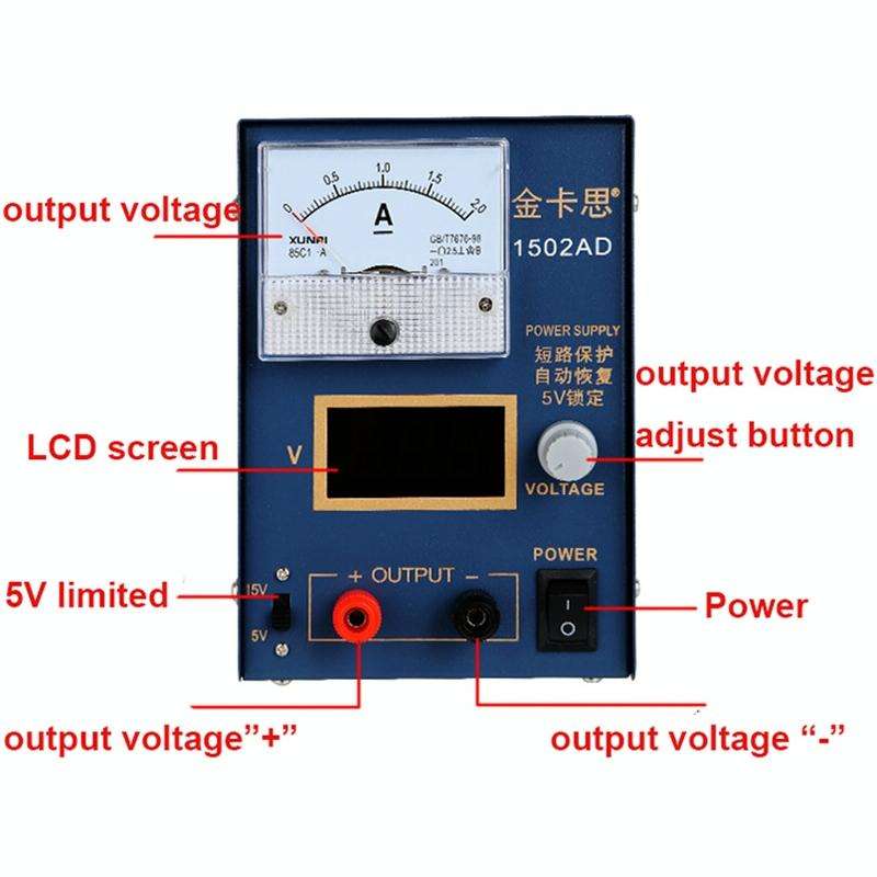 Kaisi KS-1502AD 15V 2A DC Power Supply Voltage Regulator Stabilizer Ammeter Adjustable Power Supp...