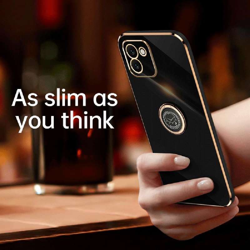 For Samsung Galaxy A03 XINLI Straight Edge 6D Electroplate TPU Phone Case with Ring Holder(White)