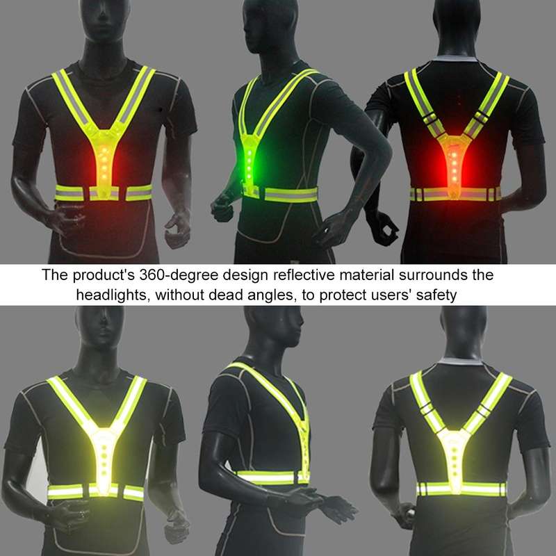 LED Reflective Vest High Stretch Outdoor Reflective Vest Traffic Safety Reflective Clothing(Pink)