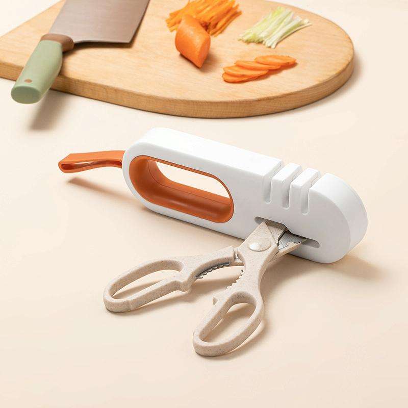 Home Kitchen Quick-Blade Grinding Wheel Sharpener(White Orange)