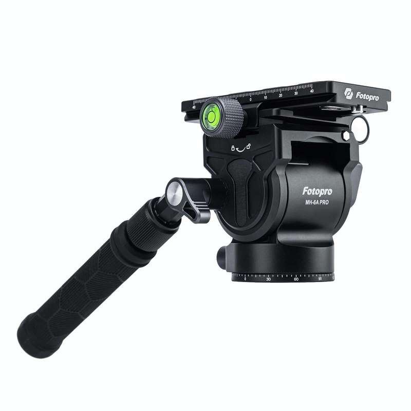Fotopro MH-6A Pro Aluminum Alloy Heavy Duty Video Camera Tripod Action Fluid Drag Head with Slidi...