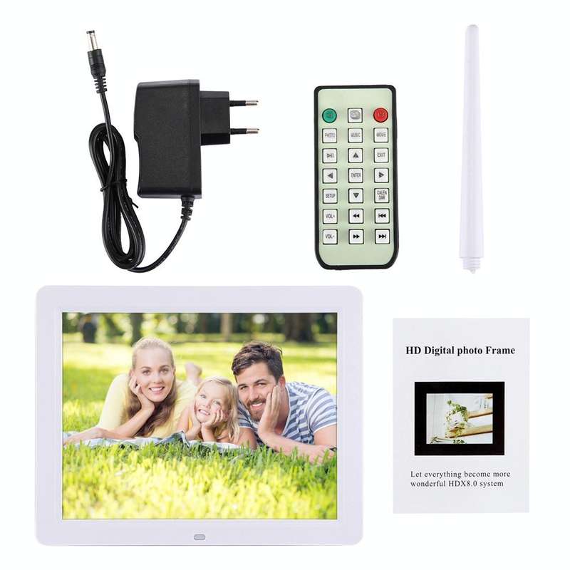 12.0 inch Digital Picture Frame with Remote Control Support SD / MMC / MS Card and USB , White (1...