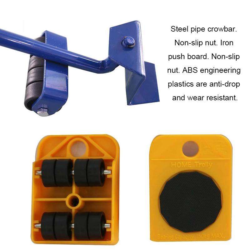 Heavy Furniture Home Trolley Lift And Move Slides Kit 4 Rollers & Furniture Lifter Mover Transpor...