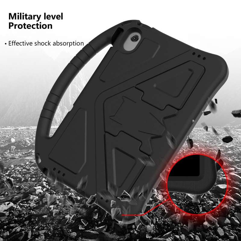 For Lenovo Tab M10 Plus 10.6 3rd Gen TB125FU 2022 EVA Shockproof Tablet Case with Holder(Black)