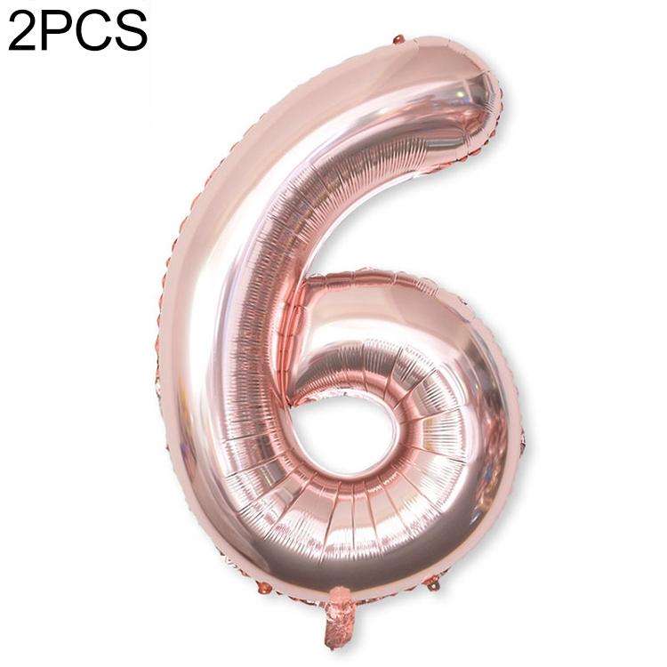 2 PCS 40 Inch Aluminium Foil Number Balloons Birthday Wedding Engagement Party Decor Kids Ball Su...