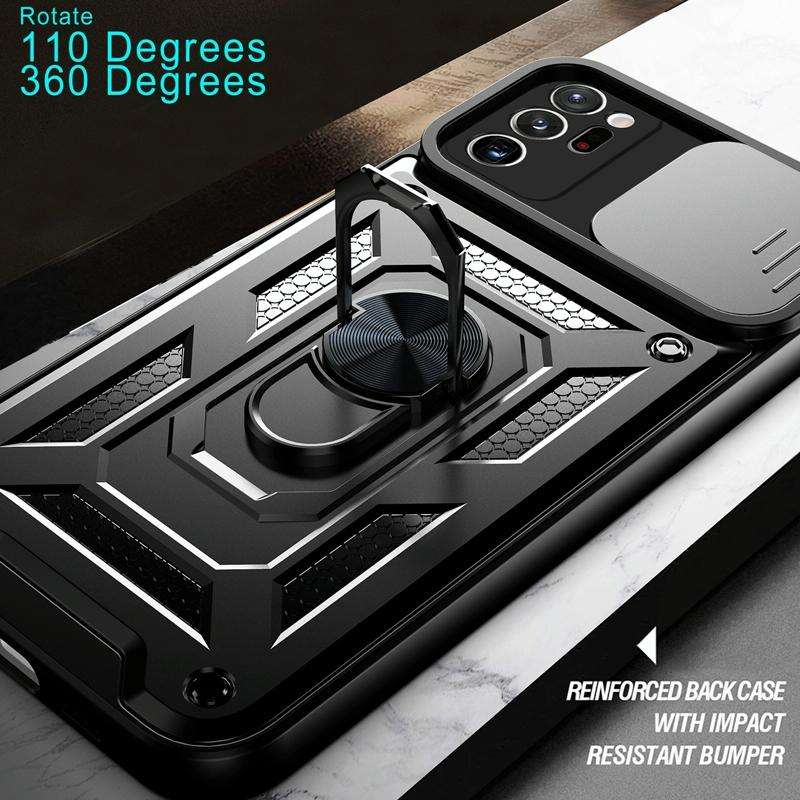 For Samsung Galaxy Note20 Ultra 5G Sliding Camera Cover Design TPU+PC Protective Case(Black)