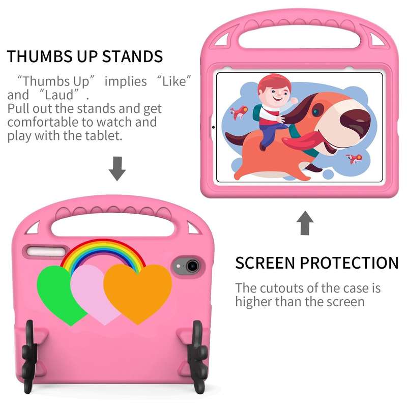 For iPad mini 6 Love Small Palm Holder EVA Tablet Case(Pink)