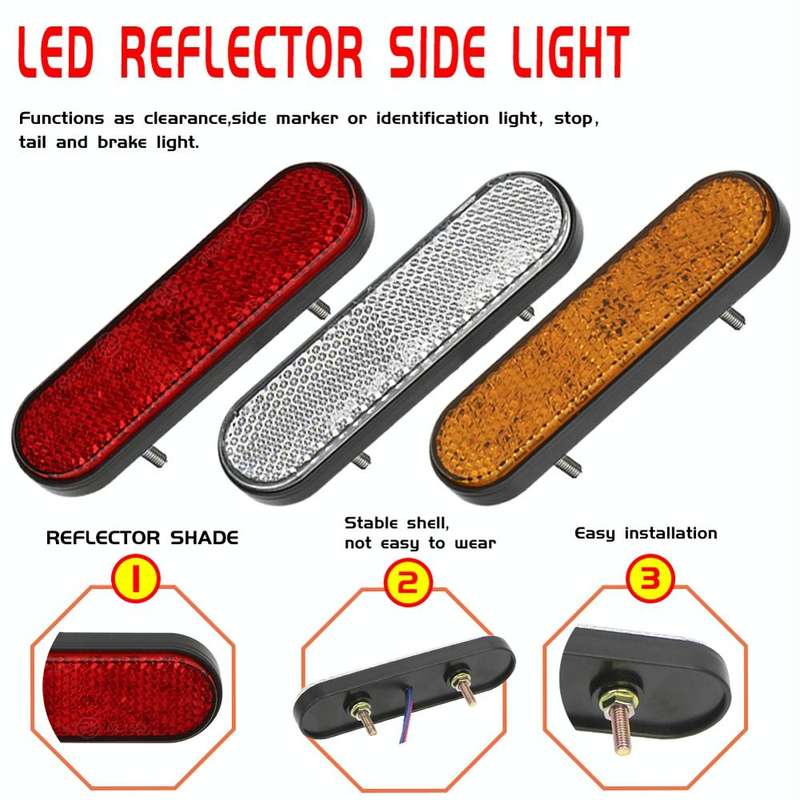 2 PCS 24LED Reflector Brake Light Turn Signal Light(White Shell Yellow Light)