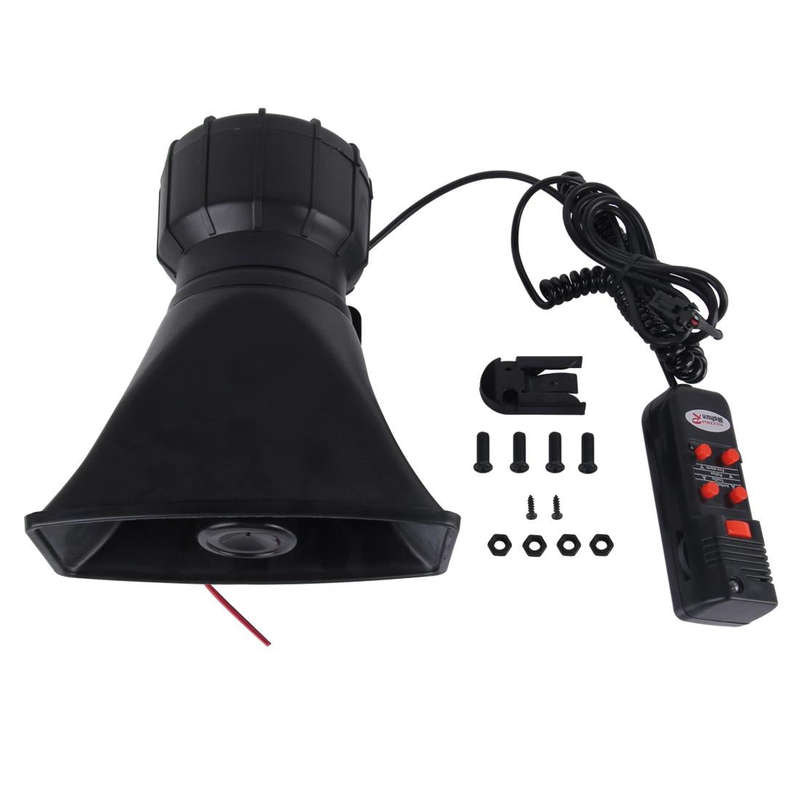 HJS-78005 12V 60W 300dB Car Electric Alarm Air Horn Siren Speaker 5 Sound Tone/ 3 Sound Tone Supe...