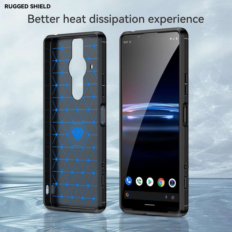 For Sony Xperia Pro-I Brushed Texture Carbon Fiber TPU Phone Case(Black)