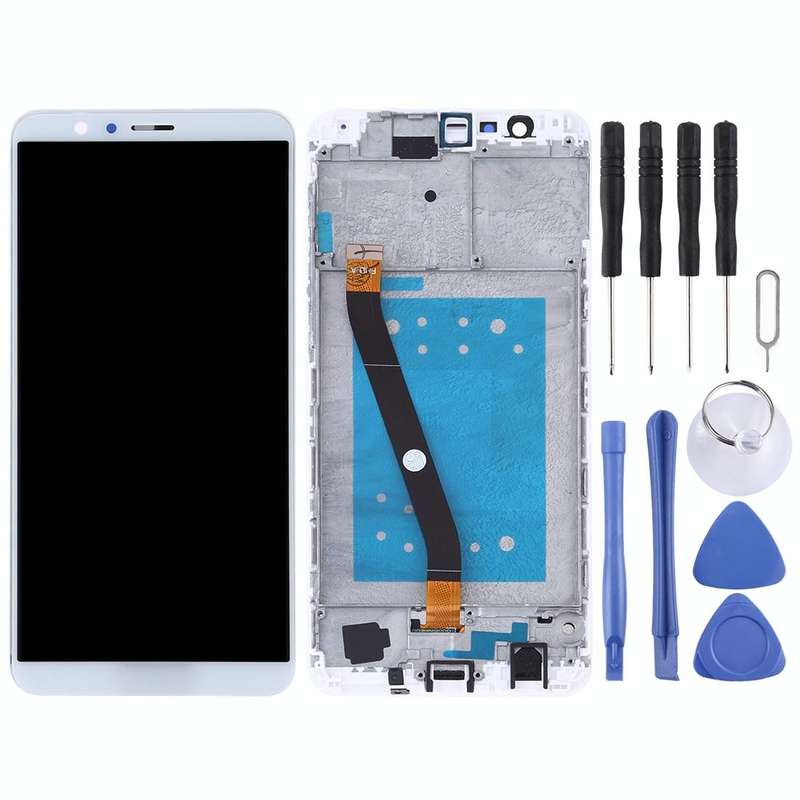 OEM LCD Screen for Huawei Honor 7X Digitizer Full Assembly with Frame (White)