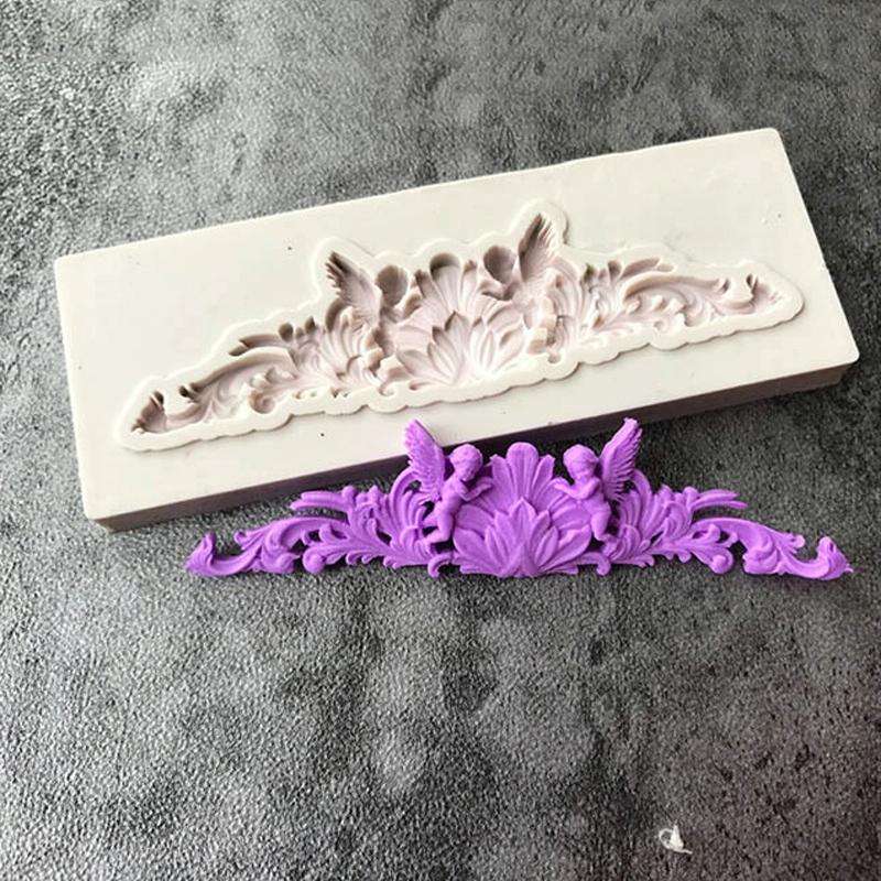 5 PCS Relief Fondant Cake Silicone Mold DIY Chocolate Mold,Style: D214