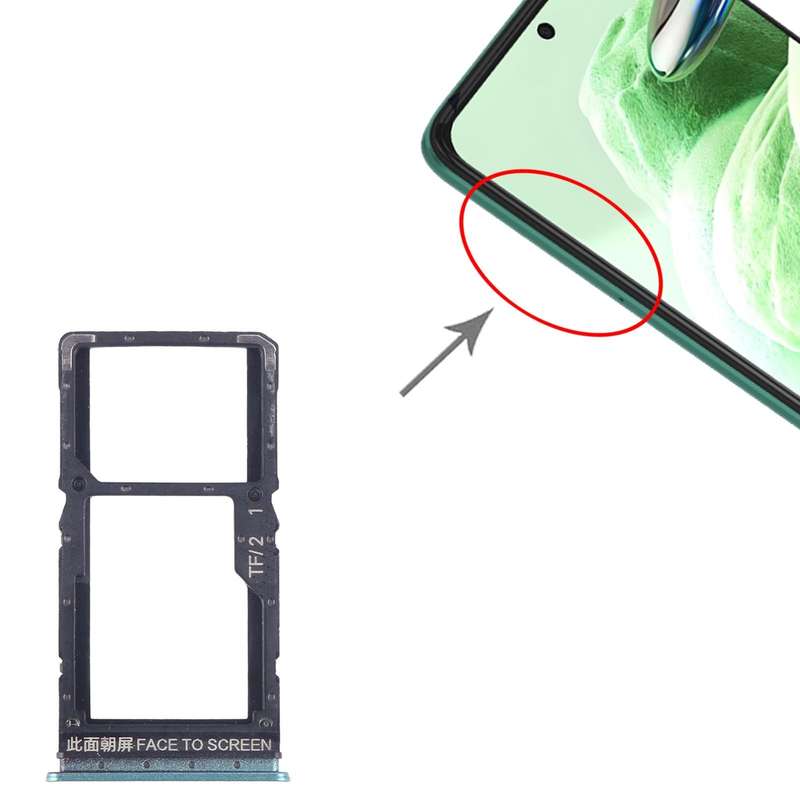 For Xiaomi Redmi Note 12 5G SIM Card Tray + SIM / Micro SD Card Tray (Green)