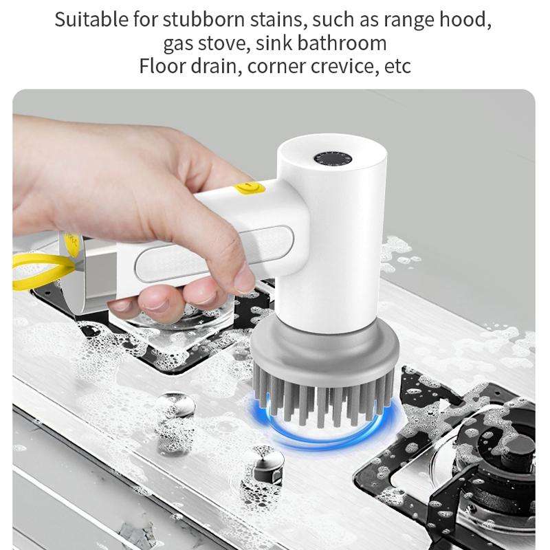 Multifunctional Handheld Cordless Electric Cleaning Brush(Ivory White)