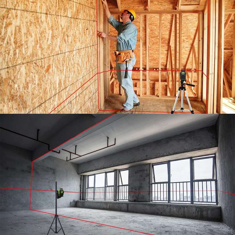 902CR 2360 Degrees Laser Level Covering Walls and Floors 8 Line Red Beam IP54 Water / Dust proof(...