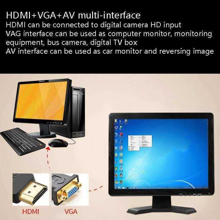 YB-700A-1 7 Inch 12/24V HD Car Monitor Display HDMI VGA AV Interface Home Computer Video Player R...