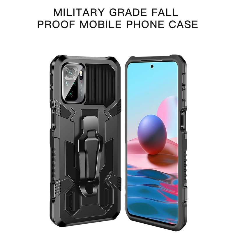 For OPPO A74 4G Armor Warrior Shockproof PC + TPU Protective Case(Black)