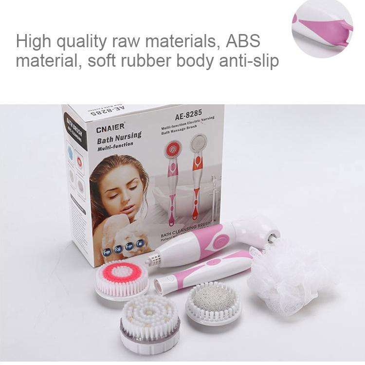 Multi-function Electric Waterproof Bath Cleansing Brush Long-handled Massage Brush, with 4 Brush ...